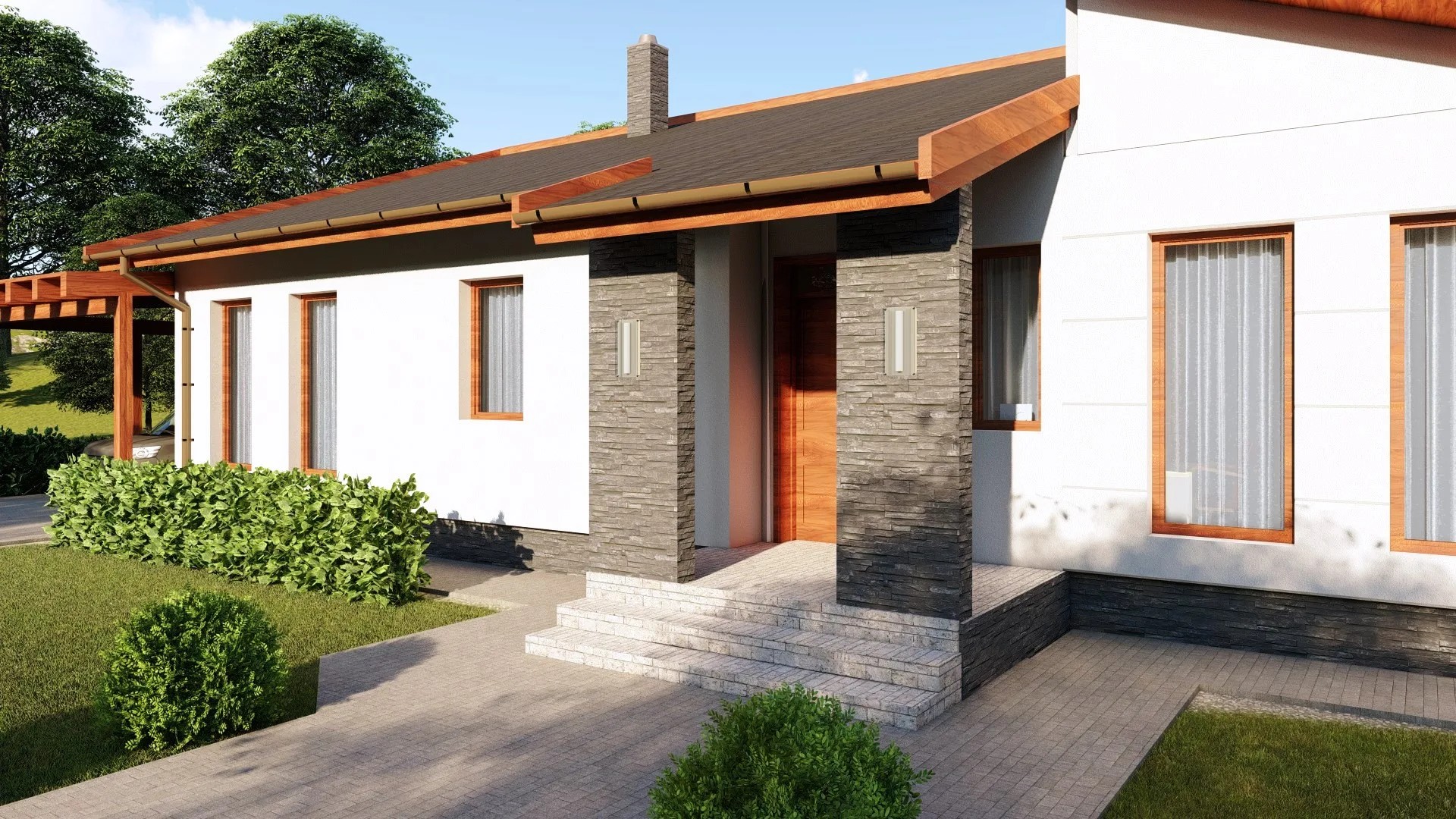 Minimal típusú kulcsrakész ház a bejárat felől 6