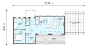 Minimal típusú készház alaprajz