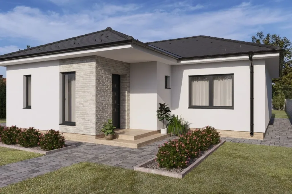 HH-105 modern, 105,07 m²-es földszintes családi ház