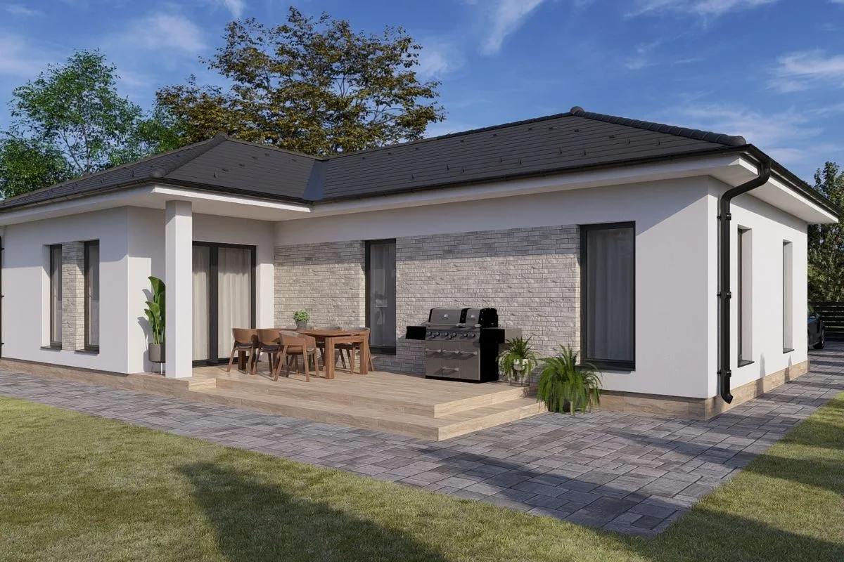 HH-105 modern, 105,07 m²-es földszintes családi ház