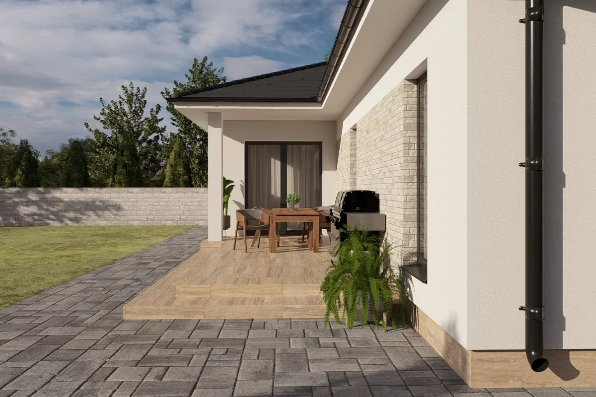 HH-105 modern, 105,07 m²-es földszintes családi ház