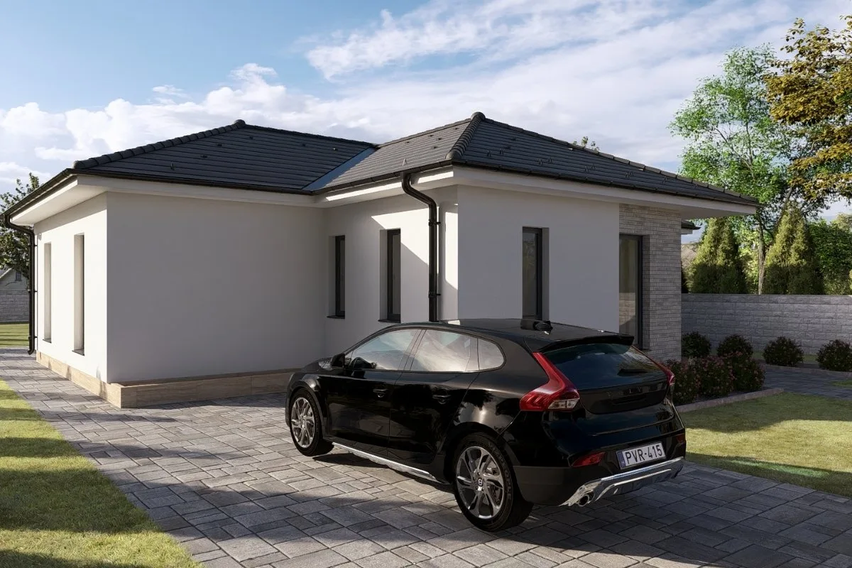 HH-105 modern, 105,07 m²-es földszintes családi ház