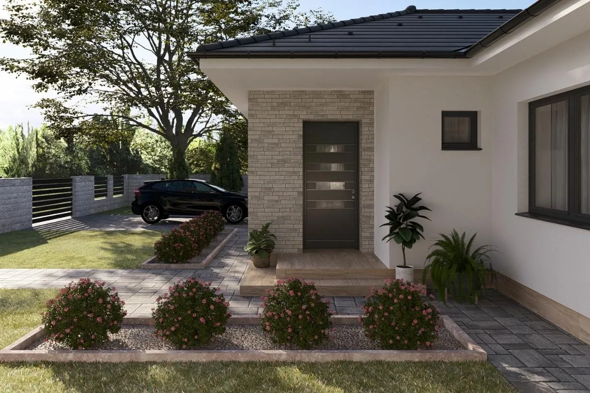 HH-105 modern, 105,07 m²-es földszintes családi ház