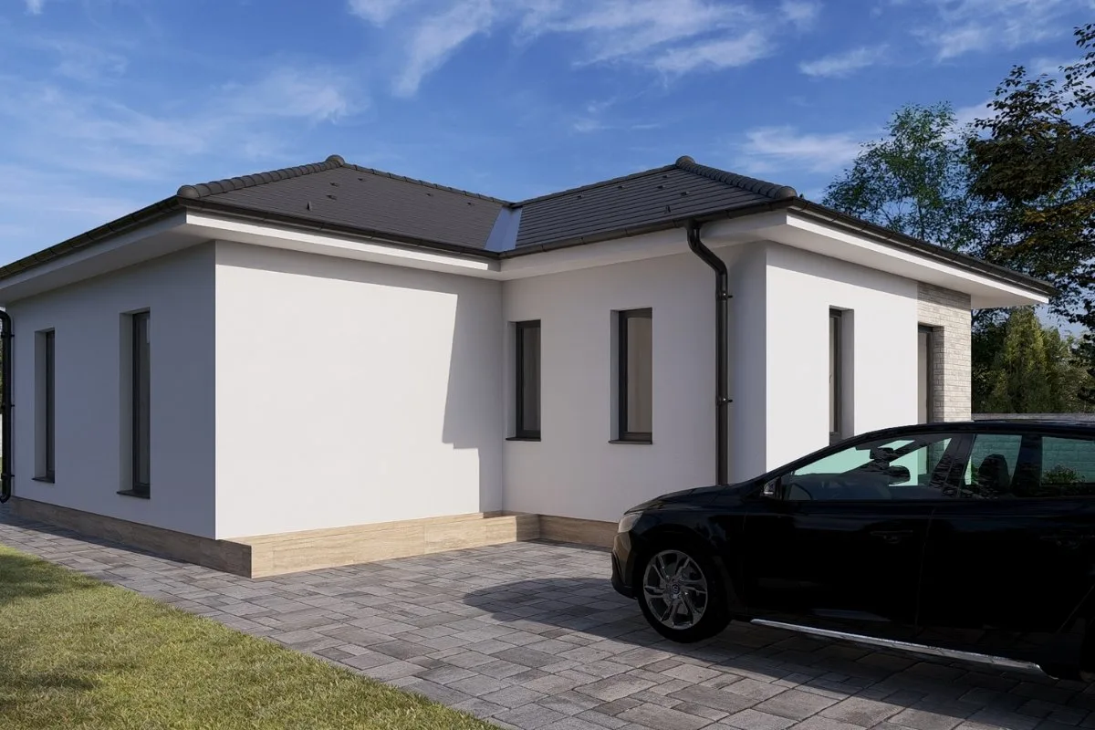 HH-105 modern, 105,07 m²-es földszintes családi ház