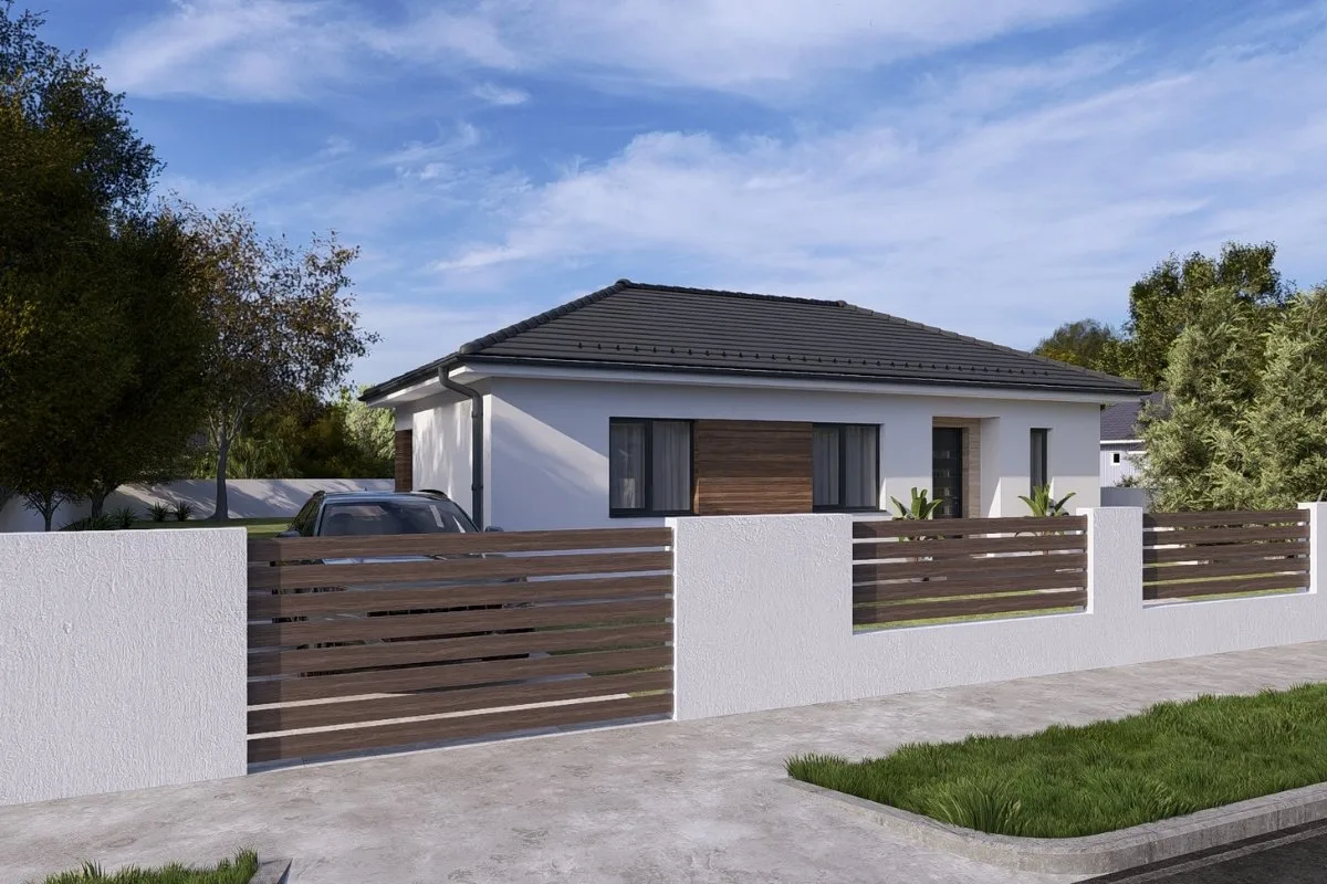 HH-115 típusház modern, földszintes családi ház 115,56 m² alapterülettel
