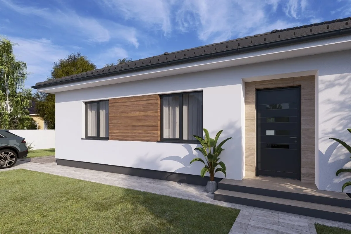 HH-115 típusház modern, földszintes családi ház 115,56 m² alapterülettel