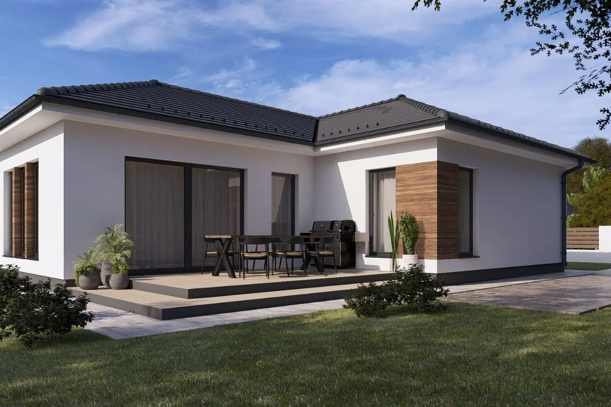 HH-115 típusház modern, földszintes családi ház 115,56 m² alapterülettel