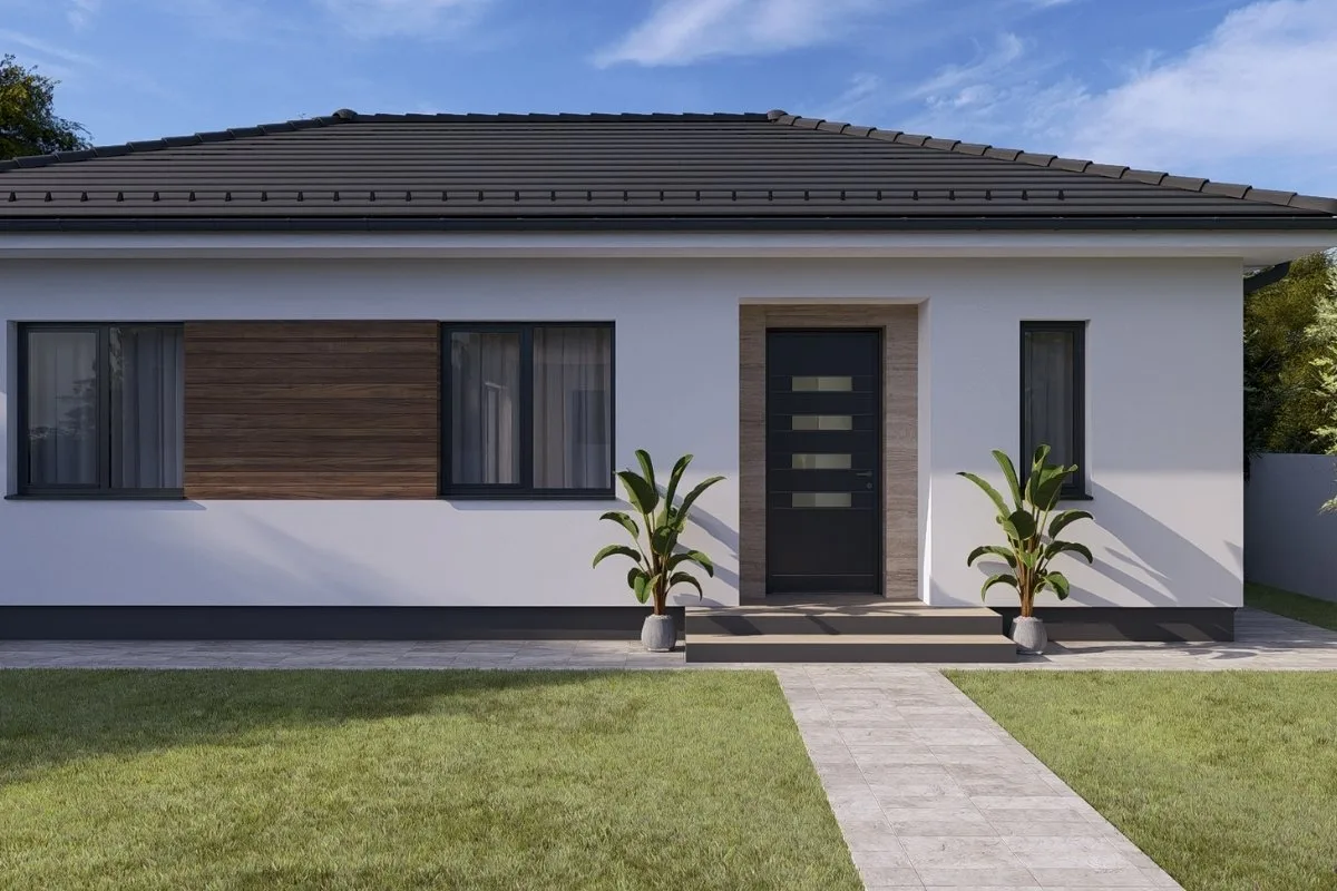 HH-115 típusház modern, földszintes családi ház 115,56 m² alapterülettel