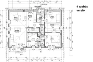 Lumina típusház 90 m²-es 4 szobás alaprajz nappali és 3 hálószoba elrendezéssel