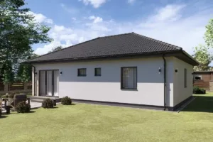 Lumina típusház 90 m²-es földszintes családi ház kert felőli nézet