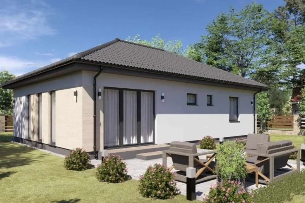Lumina típusház 90 m²-es földszintes családi ház kertkapcsolatos terasszal