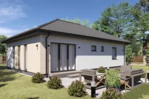Lumina típusház 90 m²-es földszintes családi ház kertkapcsolatos terasszal