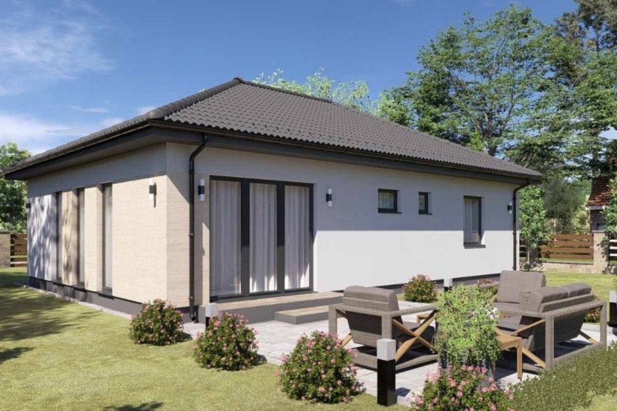 Lumina típusház 90 m²-es földszintes családi ház kertkapcsolatos terasszal