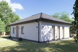 Lumina típusház 90 m²-es modern földszintes családi ház kontyolt tetővel és kertkapcsolattal