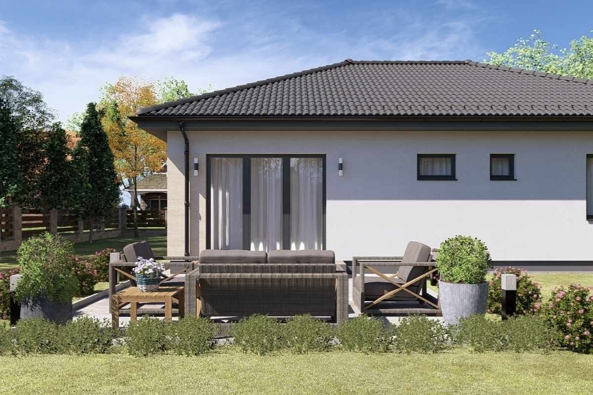 Lumina típusház 90 m²-es földszintes családi ház kertkapcsolatos terasszal